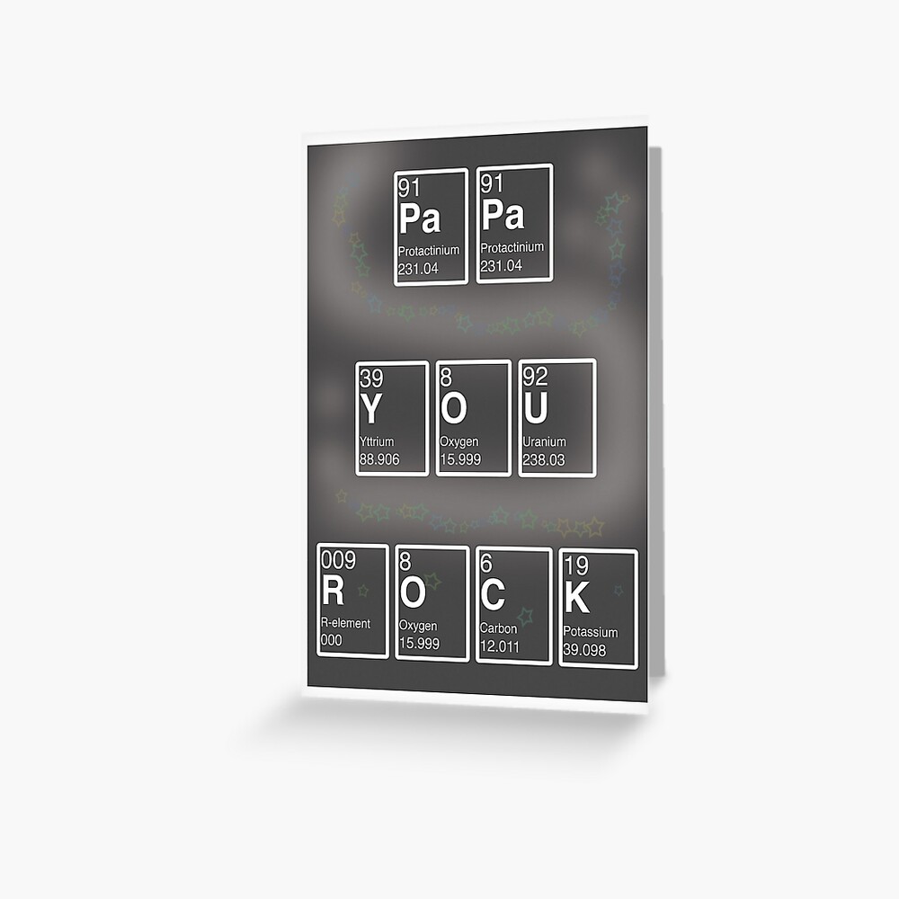 Download Periodic Table Of Elements Fathers Day Card Papa You Rock Greeting Card By Molecularstitch Redbubble