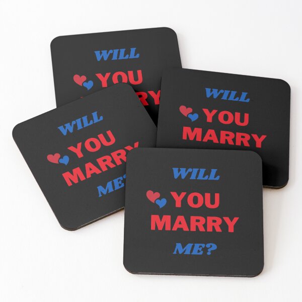 Item preview, WILL YOU MARRY ME? Red & Cobalt Blue designed and sold by AASparksDesigns.