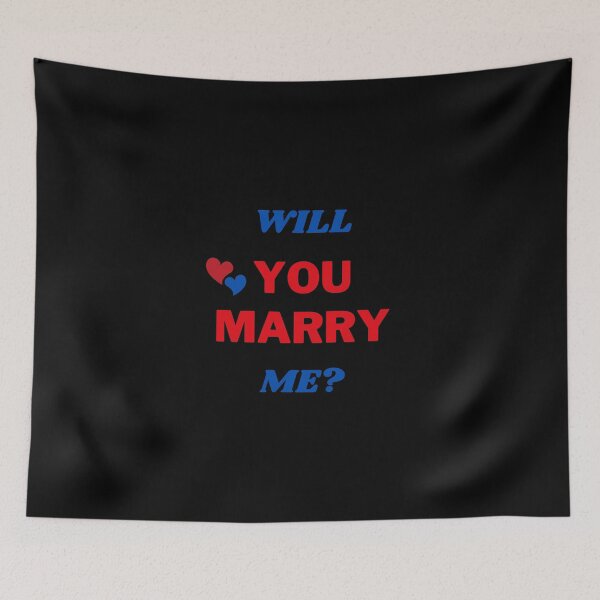 Item preview, WILL YOU MARRY ME? Red & Cobalt Blue designed and sold by AASparksDesigns.