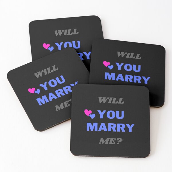 Item preview, WILL YOU MARRY ME? Grey & Cobalt Blue designed and sold by AASparksDesigns.
