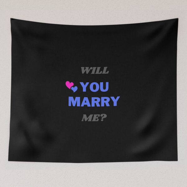 Item preview, WILL YOU MARRY ME? Grey & Cobalt Blue designed and sold by AASparksDesigns.
