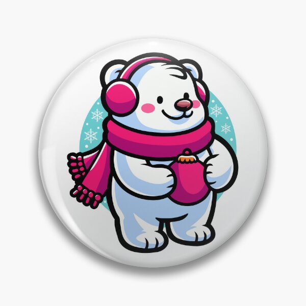 Item preview, Festive Polar Bear with Scarf and Hot Chocolate Christmas T-Shirt sticker design designed and sold by CreativeTomb.