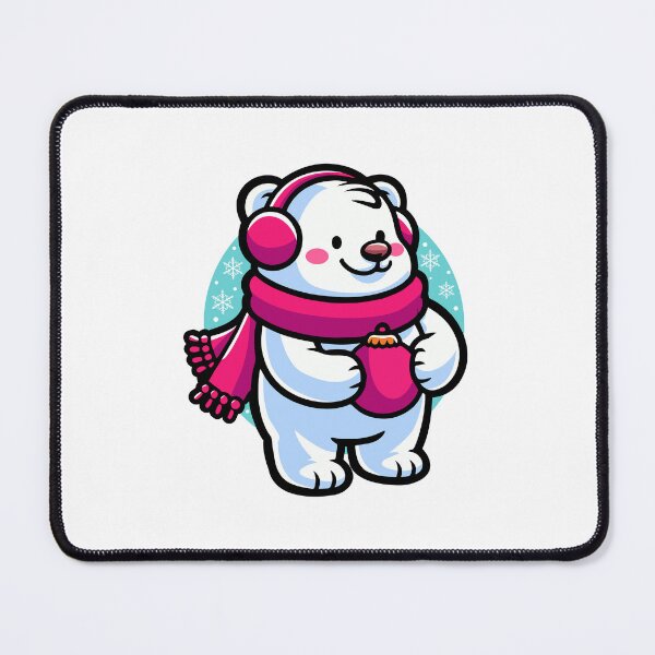 Item preview, Festive Polar Bear with Scarf and Hot Chocolate Christmas T-Shirt sticker design designed and sold by CreativeTomb.