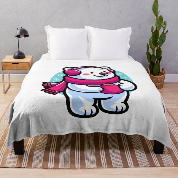 Item preview, Festive Polar Bear with Scarf and Hot Chocolate Christmas T-Shirt sticker design designed and sold by CreativeTomb.