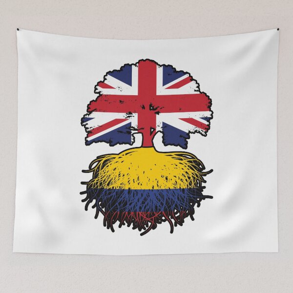 Item preview, Colombia Colombian British UK Tree Roots Flag designed and sold by FlagX.