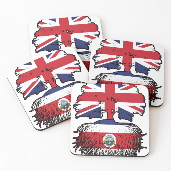 Artikelvorschau, Costa Rica Costa Ricanisch Britisch UK Baumwurzeln Flagge entworfen und verkauft von FlagX.