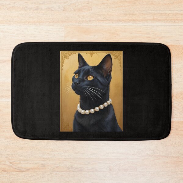 Item preview, Deco Posh Black Cat With Pearls Portrait  designed and sold by JoyPhotoArt.