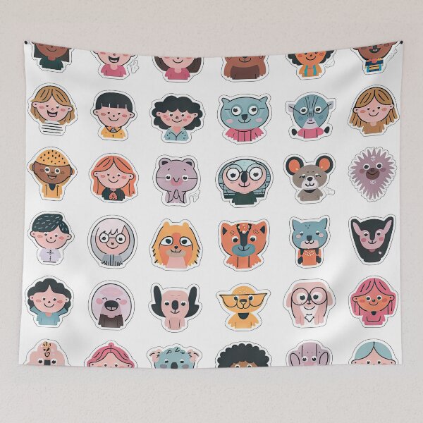 Item preview, Vibrant Girl Cartoon Stickers Pattern designed and sold by RvinJo8.