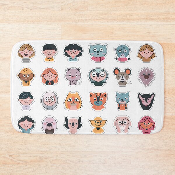 Item preview, Vibrant Girl Cartoon Stickers Pattern designed and sold by PING 999 STUDIO.