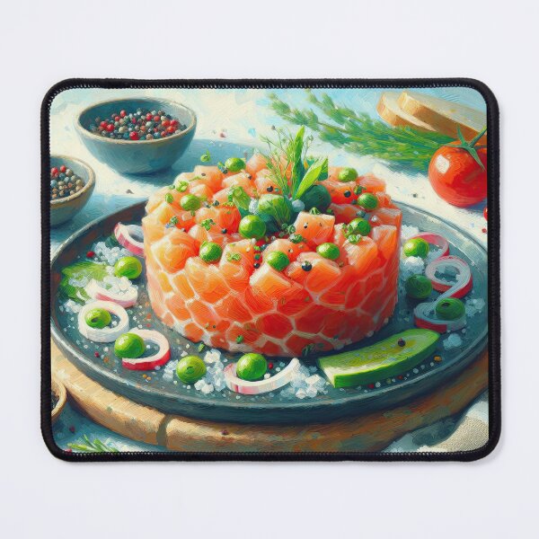 Item preview, Salmon Tartare Impressionism Art Style designed and sold by artofuniverse.