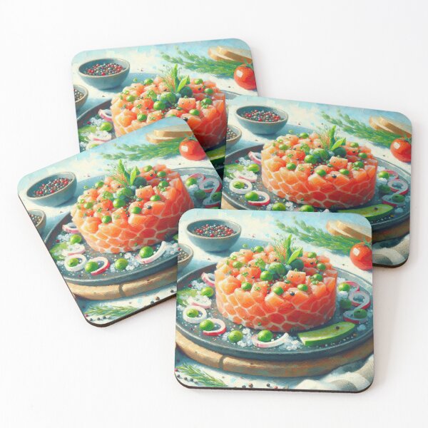 Item preview, Salmon Tartare Impressionism Art Style designed and sold by artofuniverse.