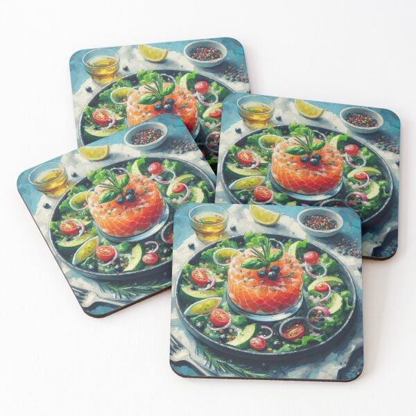 Item preview, Salmon Tartare Impressionism Art Style designed and sold by artofuniverse.