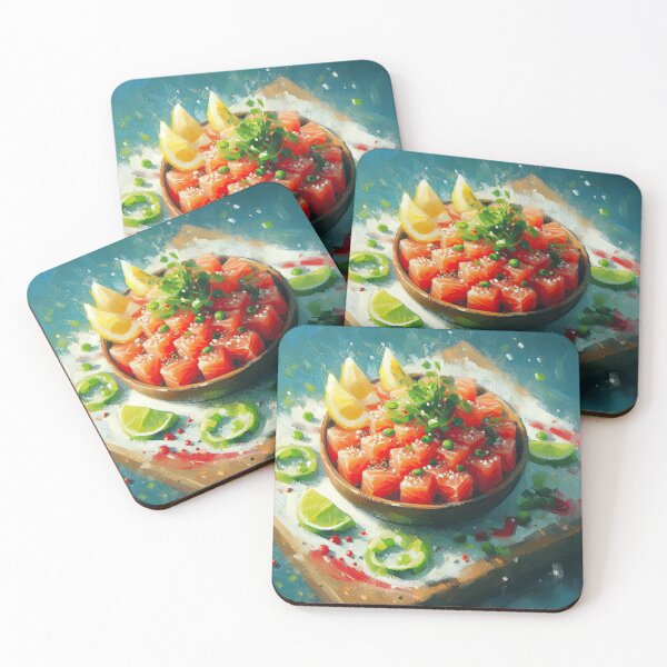 Item preview, Salmon Tartare Impressionism Art Style designed and sold by artofuniverse.