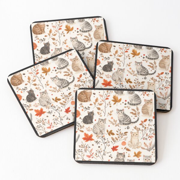 Item preview, Happy cats autumn pattern for cats and autumn lover designed and sold by SmileshareShop.