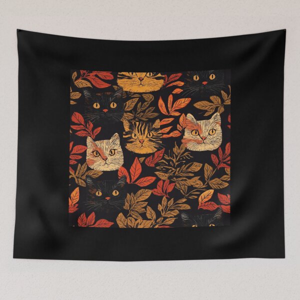 Item preview, Autumn cats pattern for cats and autumn lover designed and sold by SmileshareShop.