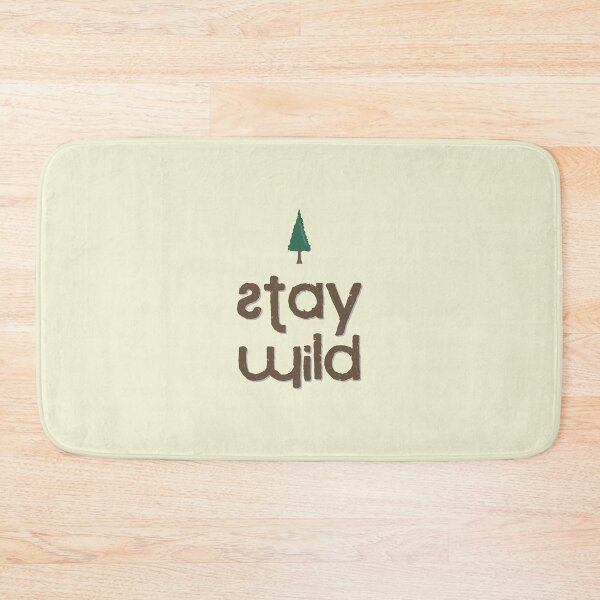 Item preview, ‘Stay Wild' Pine Tree Minimalist Typography for Adventurers designed and sold by trepiu.