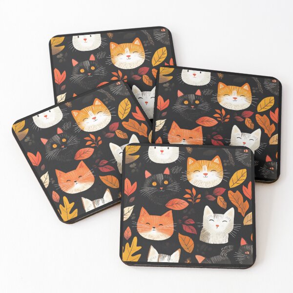 Item preview, Adorable cats pattern for cats and autumn lover designed and sold by SmileshareShop.
