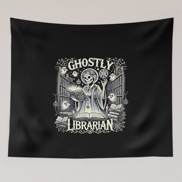 Item preview, Spooky Library - Ghostly Librarian designed and sold by GRABAPSHOP.