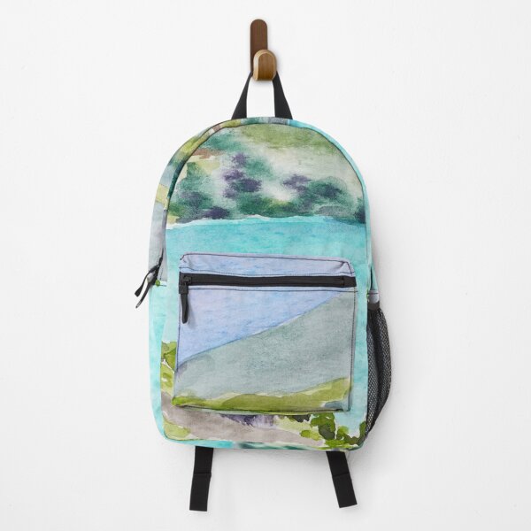 Item preview, Switzerland landscape lake and mountain watercolour painting designed and sold by ColorandColor.