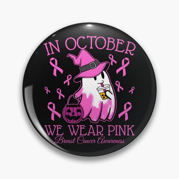 Item preview, Breast Cancer Awareness In October We Wear Pink Halloween Ghost Boosheet designed and sold by BBBLClo.