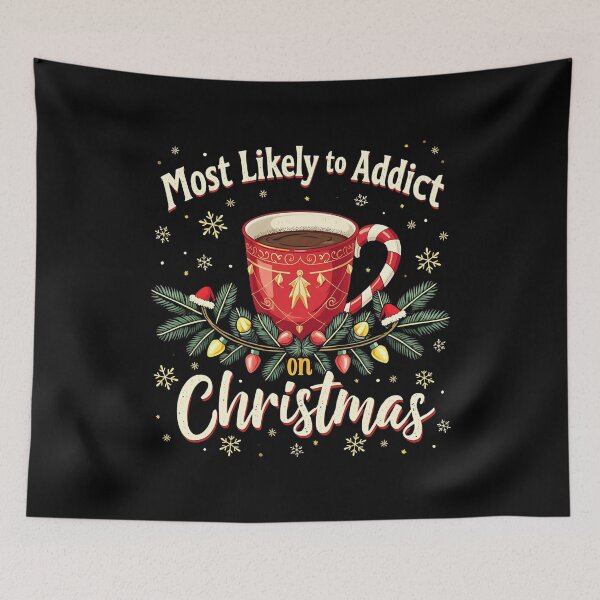 Item preview, "Most Likely to Need Coffee on Christmas Morning" Funny Holiday T-Shirt designed and sold by AI-volution.