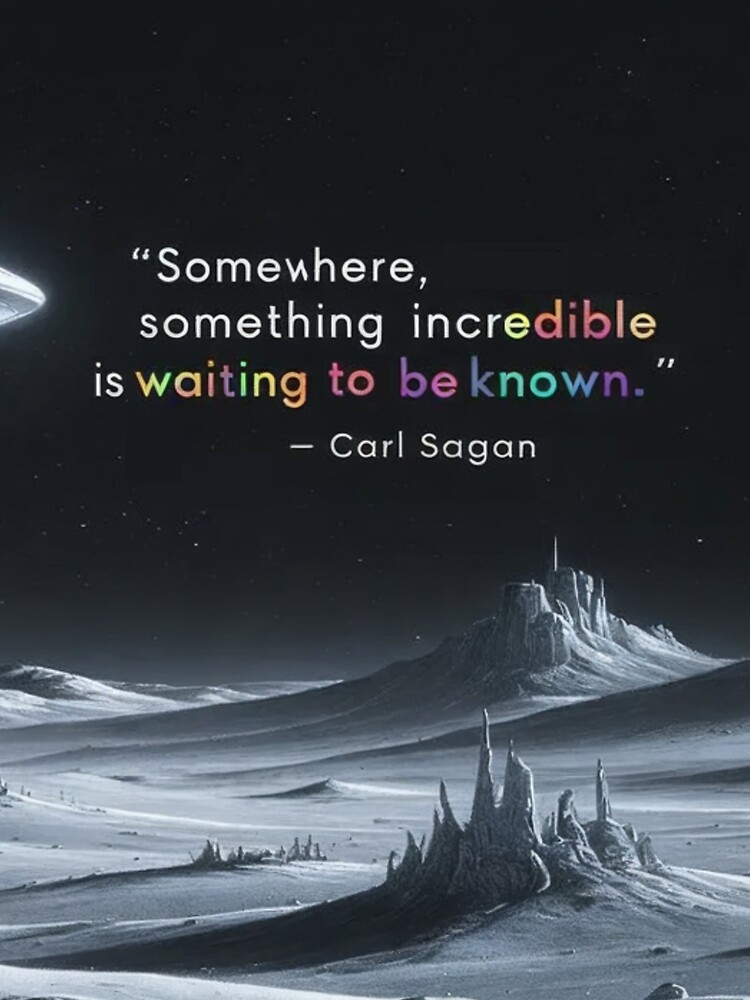 Thumbnail 5 of 5, Graphic T-Shirt, “Somewhere, something incredible is waiting to be known.” - Carl Sagan designed and sold by eXtraHumans.