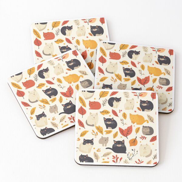 Item preview, Adorable cats pattern for cats and autumn lover designed and sold by SmileshareShop.