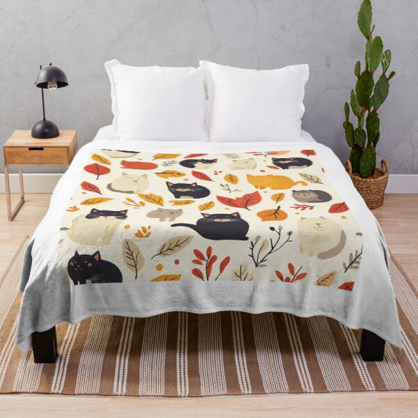 Item preview, Adorable cats pattern for cats and autumn lover designed and sold by SmileshareShop.