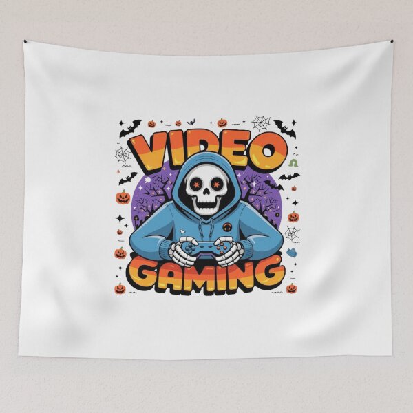 Item preview, Game Over,Spooky Skeleton Halloween Gamer T-Shirt designed and sold by masteryStore.