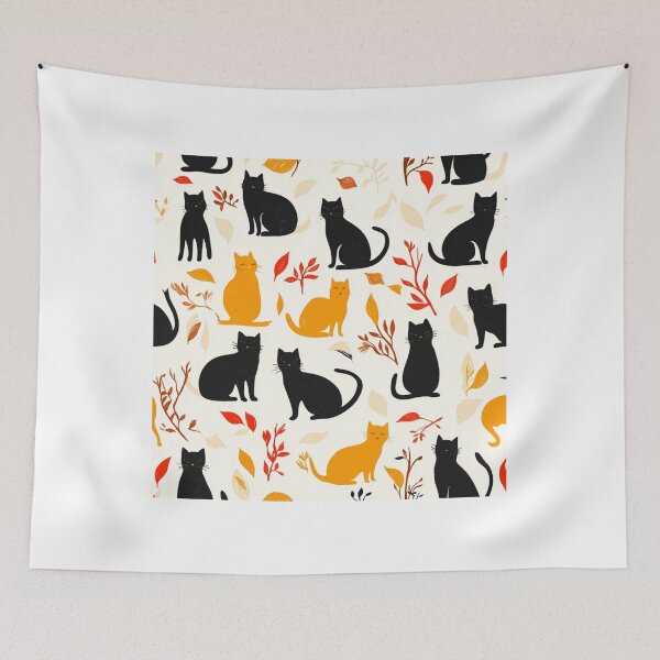 Item preview, Adorable cats pattern for cats and autumn lover designed and sold by SmileshareShop.