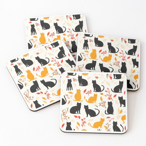 Item preview, Adorable cats pattern for cats and autumn lover designed and sold by SmileshareShop.