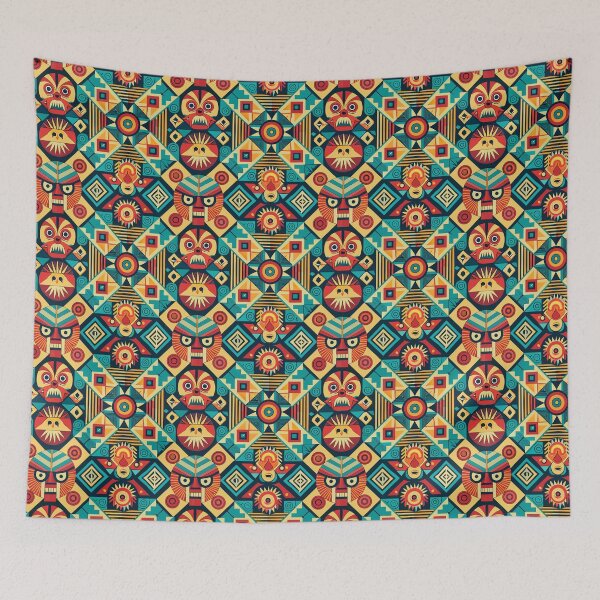 Item preview, Tribal Geometric Mask Design with Vibrant Colors designed and sold by ArtLab-store.