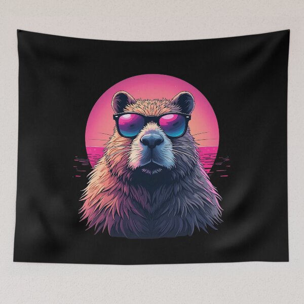 Item preview, "Cool Capybara in Sunglasses" Funny Animal T-Shirt designed and sold by AI-volution.