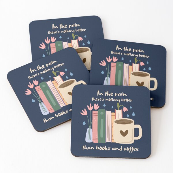 Item preview, In the rain ther's nothing better than books and coffee designed and sold by AnulaArt.