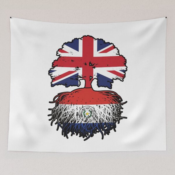 Item preview, Paraguay Paraguayan British UK Tree Roots Flag designed and sold by FlagX.