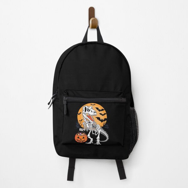 Item preview, T-Rex Dinosaur Skeleton and Scary Pumpkin for Halloween Under Full Moon designed and sold by SztylishDesigns.