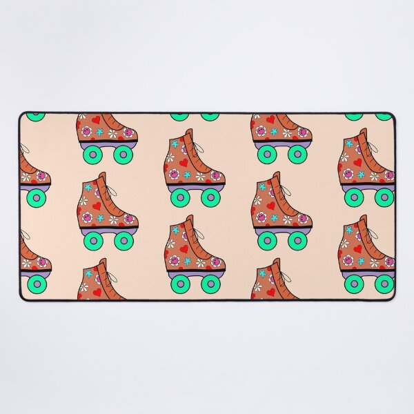 Item preview, Retro Roller Blade with Hearts and Smiley Flowers Red, Purple and Green designed and sold by MrsCreative1.
