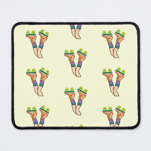 Item preview, Legs with Retro Roller Blade with Hearts and Smiley Flowers Orange, Yellow and Green  designed and sold by MrsCreative1.