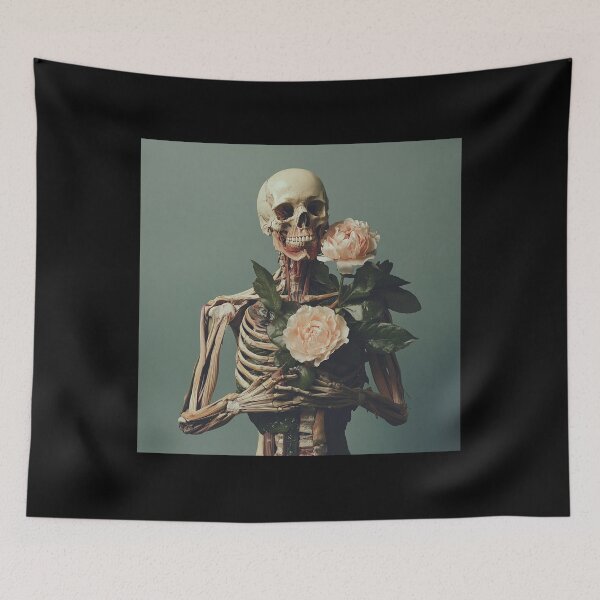 Item preview, Romantic forever skeleton with flowers designed and sold by SmileshareShop.