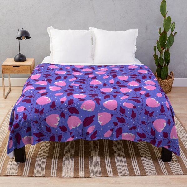 Item preview, Pink tulips and buds on purple designed and sold by BlueLela.