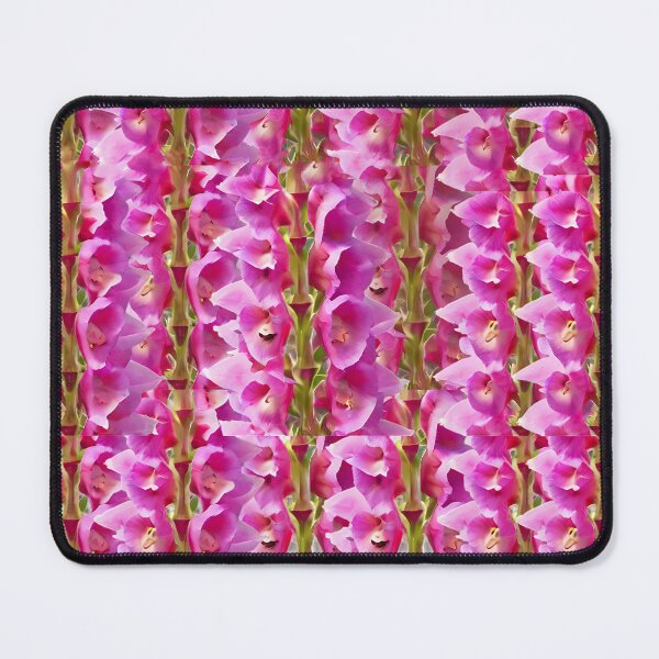 Item preview, An abstract geometric pattern with bright magenta and violet Foxglove flowers designed and sold by Tchoice.