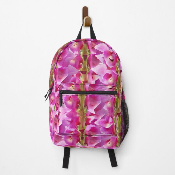 Item preview, An abstract geometric pattern with bright magenta and violet Foxglove flowers designed and sold by Tchoice.