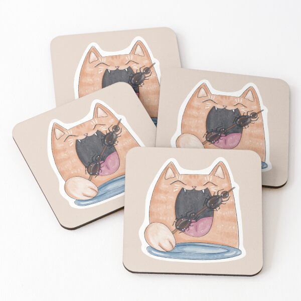 Item preview, Cat Eating Exotic Dish Of Bugs designed and sold by Julia Sol.