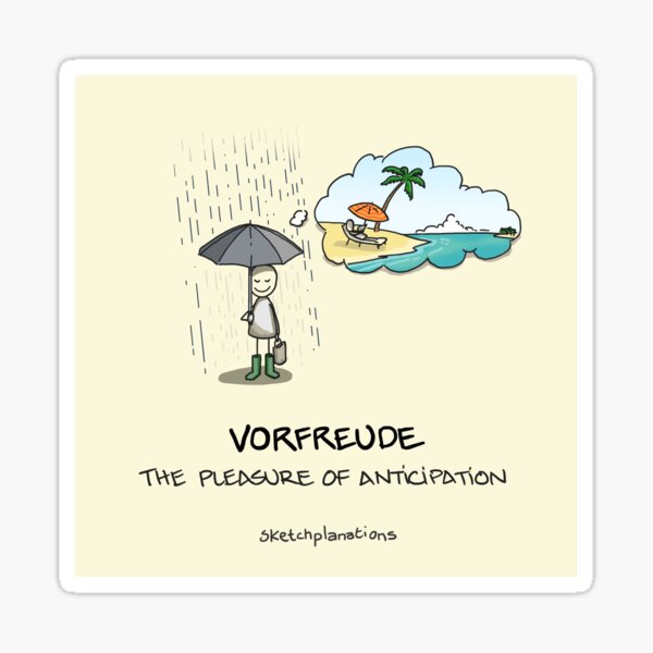 Item preview, Vorfreude - the pleasure of anticipation designed and sold by Sketchplanations.