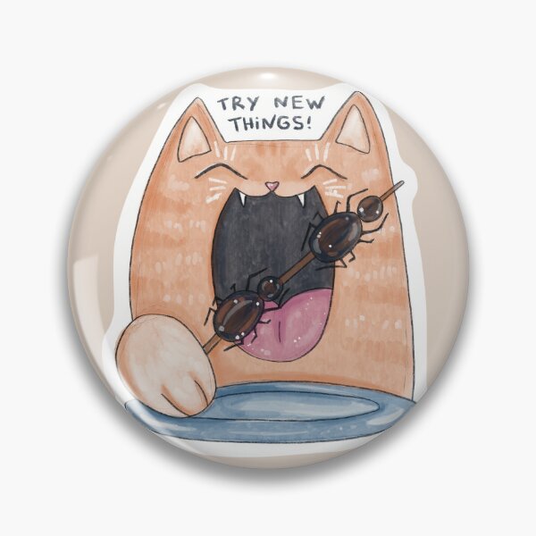 Item preview, Cat Eating Exotic Dish Of Bugs With Text designed and sold by Julia Sol.