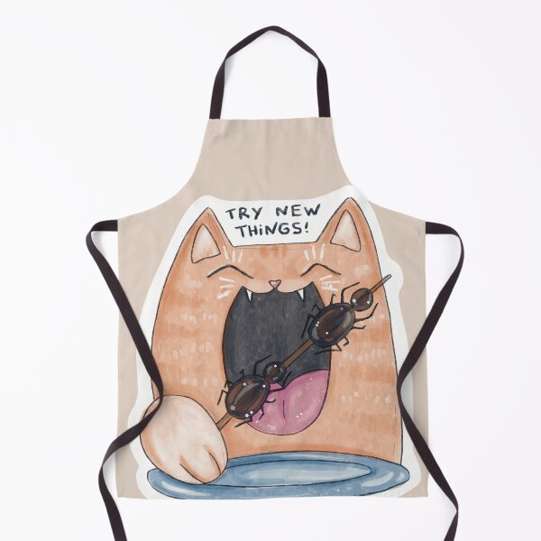 Item preview, Cat Eating Exotic Dish Of Bugs With Text designed and sold by Julia Sol.