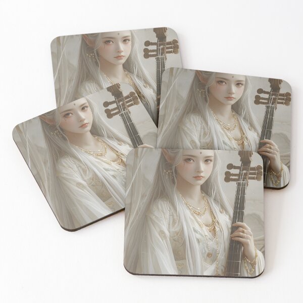 Item preview, Elegant fantasy character with musical instrument portrait designed and sold by Artessie.