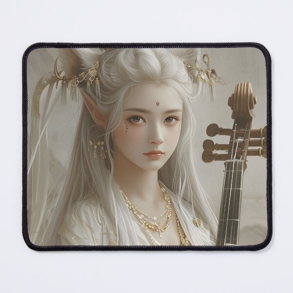 Item preview, Elegant fantasy character with musical instrument portrait designed and sold by Artessie.