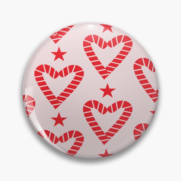 Item preview, Christmas Red Candy Hearts with Stars Pattern  designed and sold by Yasminepatterns .