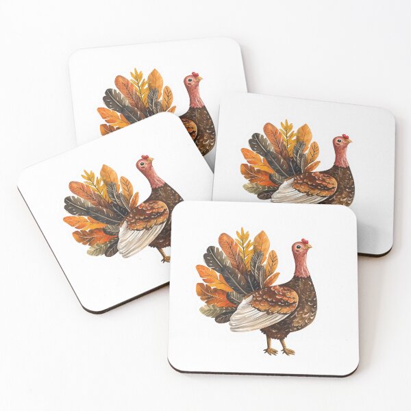 Item preview, Autumn Turkey Watercolor Illustration for Stickers and Gifts designed and sold by Liseri.